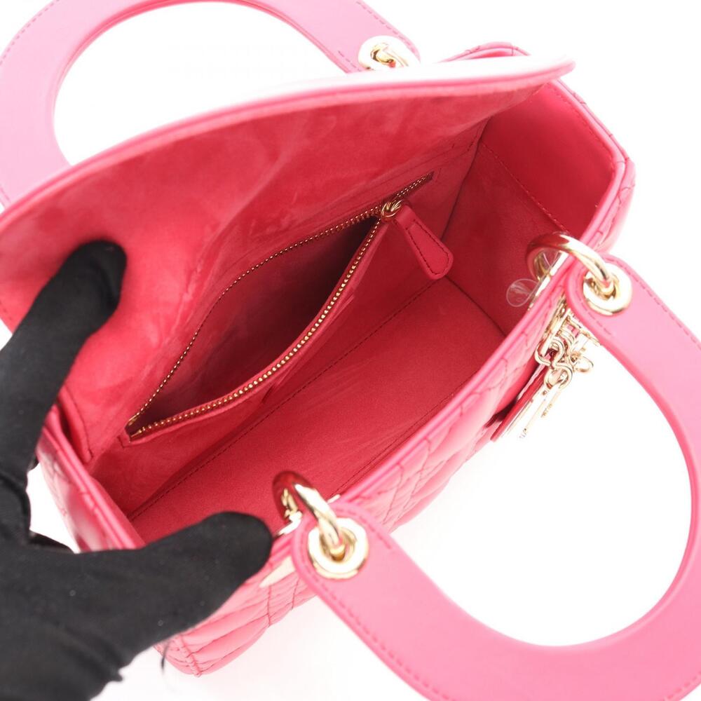 Dior Lady Cannage Handbag Leather Pink - Picture 3 of 5